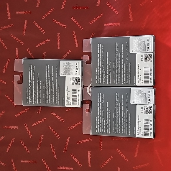 * NWT Set of 3 SMALL Lululemon Bikini SMALL Bundle in BLACK Soft Breathable - Picture 5 of 6